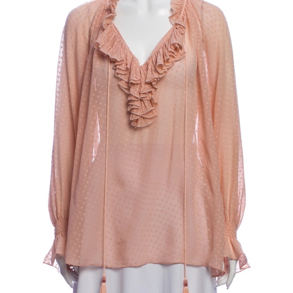 Roberto Cavalli Ruffle Silk-georgette Blouse Small - Picture 4 of 10